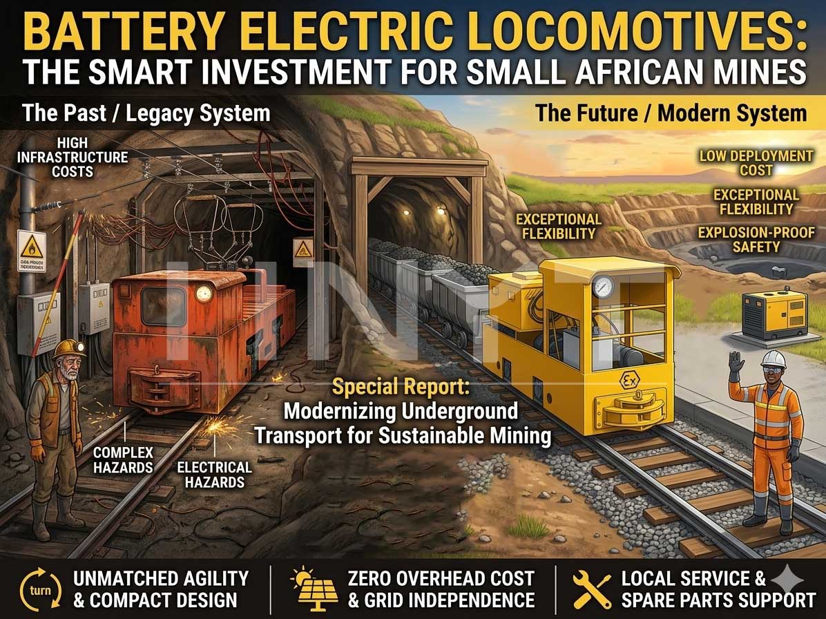 Why Are Battery Electric Locomotives Recommended for Small African Mines?(图1) Compare battery locomotive and trolley.jpg