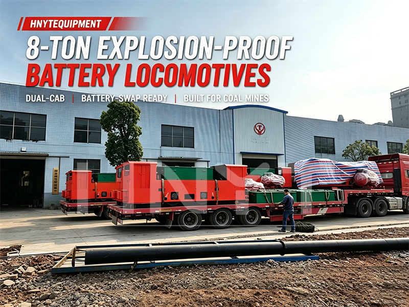 HNYT EQUIPMENT Ships A Batch of 8-ton explosion-proof battery mining locomotives to Coal Mine(图1) 8 ton explosion-proof battery locomotive export.jpg