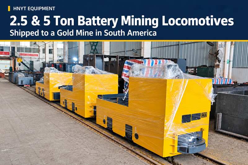 Two 2.5 Ton Mining Electric Locomotives and One 5 Ton Unit Shipped to a South American Gold Mine(图1) Battery mining locomotives wrapped and lined up on workshop rails before dispatch.png